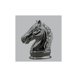 Tirelire argentée cheval