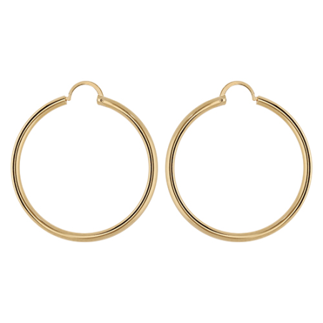 Créoles lisses plaqué or diamètre 40 mm