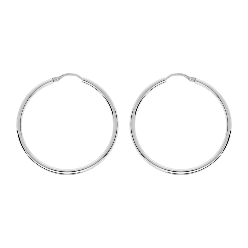 Créoles lisses argent diamètre 35 mm