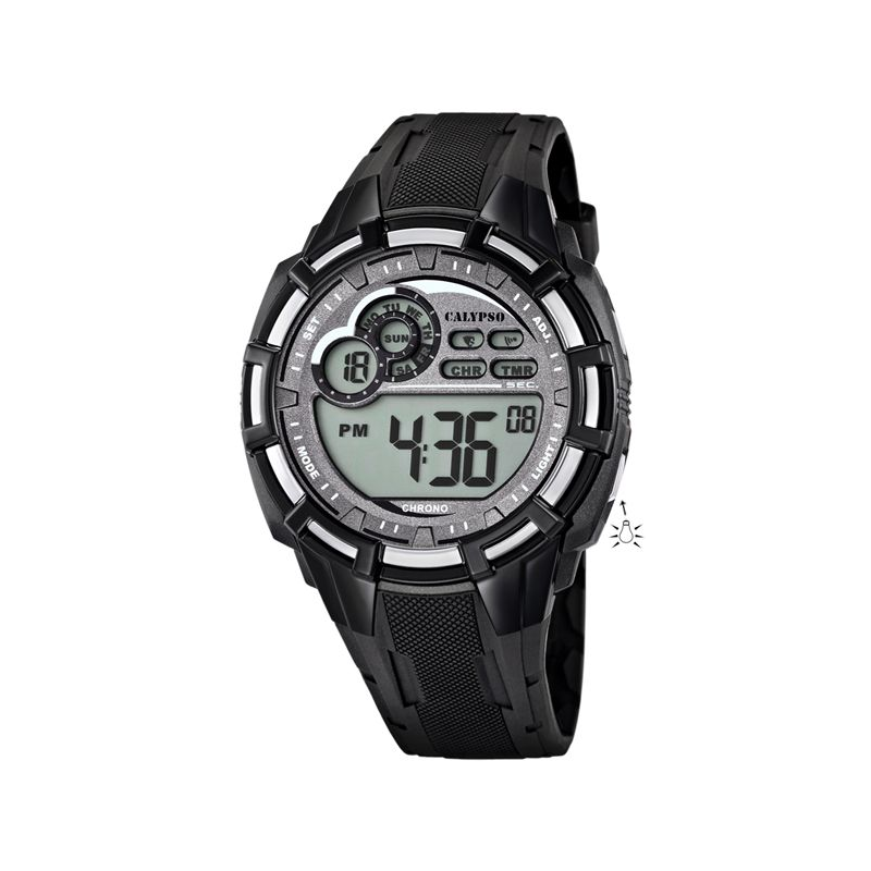 Montre homme CALYPSO digitale noir bracelet silicone