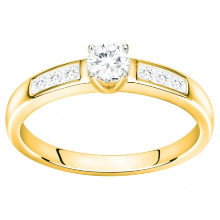 Solitaire plaqué or avec descente