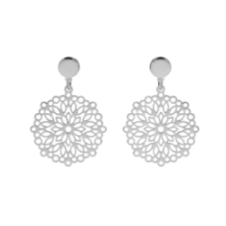 Boucles d'oreilles argent pendantes mandala
