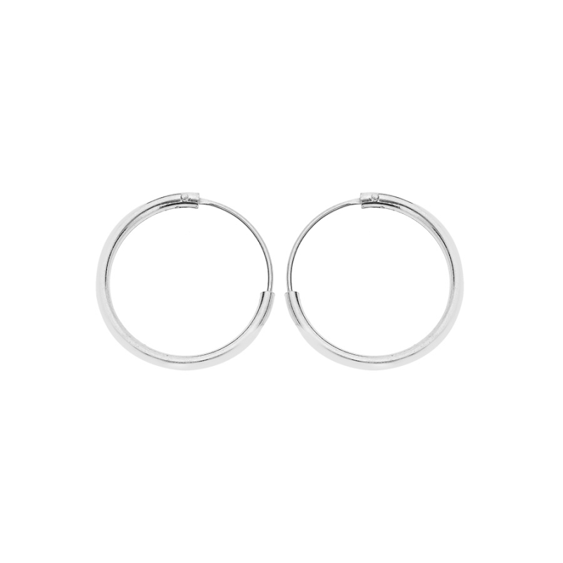 Créoles lisses argent diamètre 16 mm