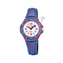 Montre enfant CALYPSO bracelet silicone bleu foncé et rouge