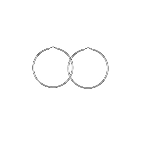 Créoles lisses argent diamètre 40 mm