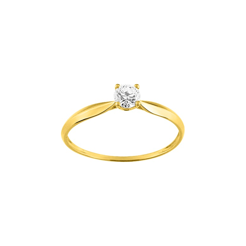 Solitaire or jaune 9 carats oxyde 4 griffes