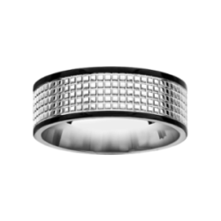Bague acier quadrillage