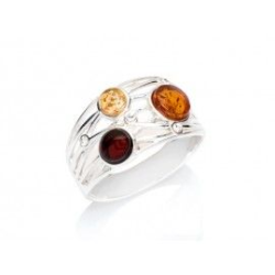 Bague argent oxydes et ambre