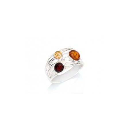 Bague argent oxydes et ambre