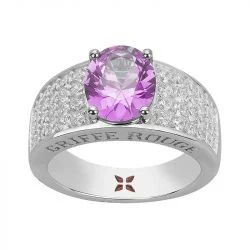 Bague argent GRIFFE ROUGE pierre mauve