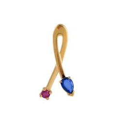 Pendentif or jaune 18 carats saphir rubis