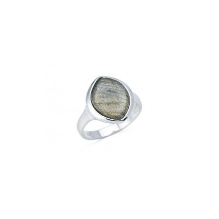 Bague argent labradorite verte