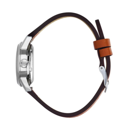 Montre LIP Himalaya fond blanc coeur battant bracelet cuir marron