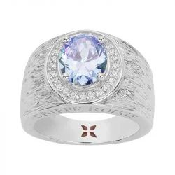 Bague argent GRIFFE ROUGE pierre bleue