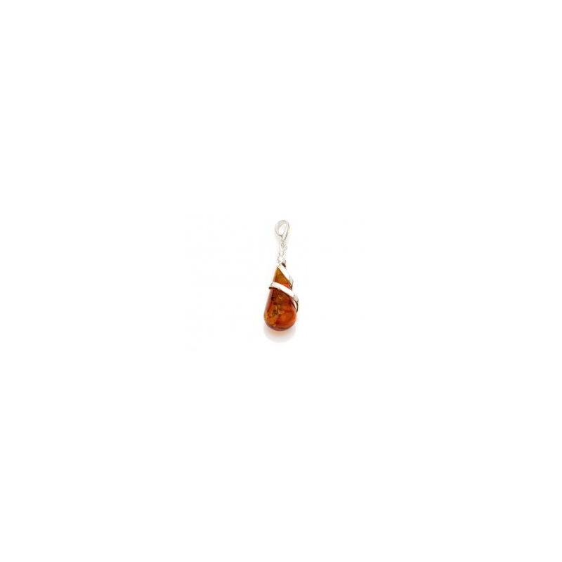 Pendentif argent ambre