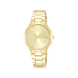 Montre femme LORUS tout acier doré fond nacré