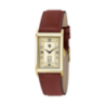 Montre LIP Churchill cadran rectangulaire acier doré bracelet cuir marron