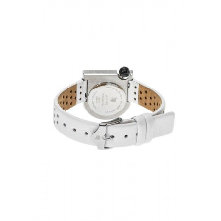Montre LIP Mach 2000 Mini cadran acier bracelet cuir blanc