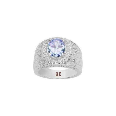 Bague argent GRIFFE ROUGE pierre bleue