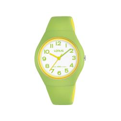 Montre LORUS femme silicone vert et jaune