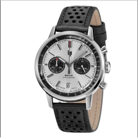 Montre LIP Rallye Meca-Quartz acier cuir noir