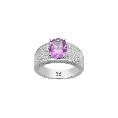 Bague argent GRIFFE ROUGE pierre mauve