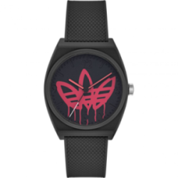 Montre ADIDAS acier noir bracelet silicone