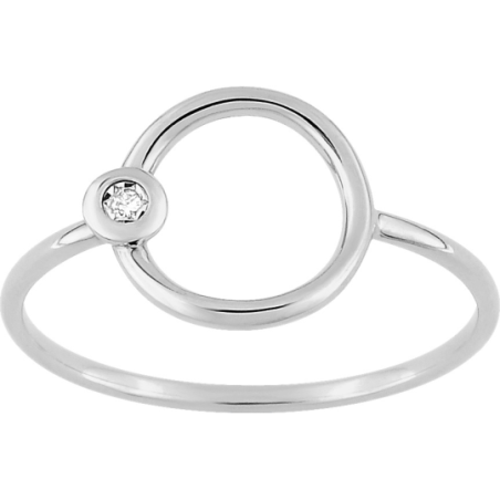 Bague or blanc 18 carats et diamant