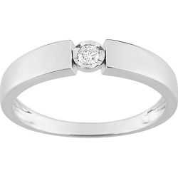 Solitaire or blanc 9 carats diamant