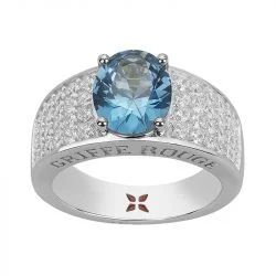 Bague argent GRIFFE ROUGE pierre bleue