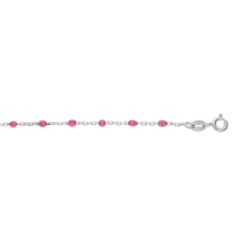Bracelet argent olives résine rose framboise