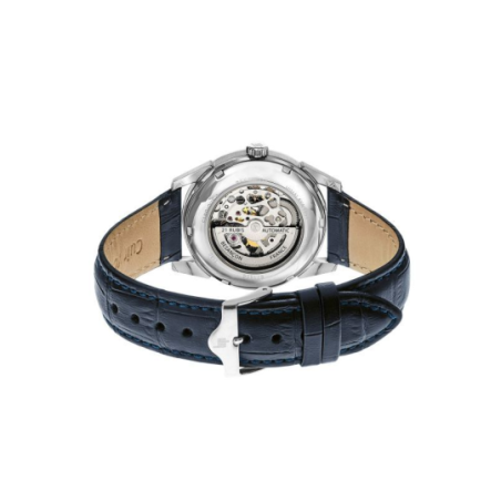 Montre homme LIP Himalaya automatique squelette acier bracelet cuir bleu