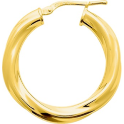 Créoles plaqué or torsadées diamètre 20 mm