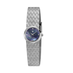 Montre LIP Henriette tout acier fond bleu bracelet manchette