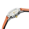 Montre LIP Himalaya fond blanc bracelet cuir orange