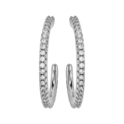 Demi créoles argent oxydes diamètre 15 mm