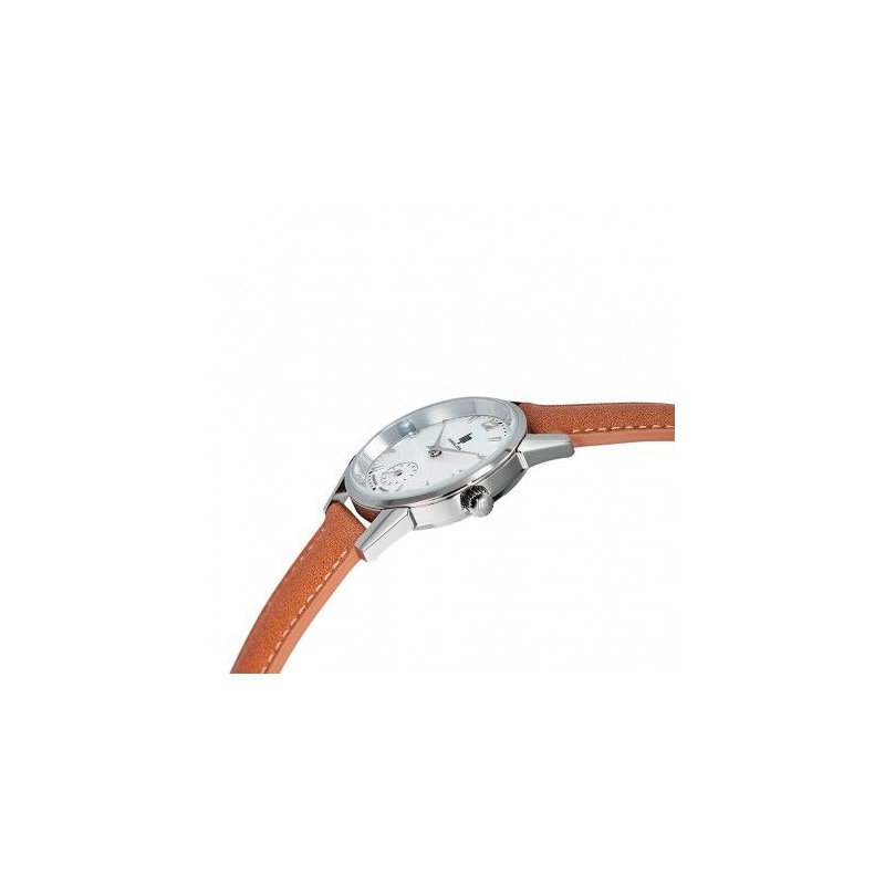 Montre LIP Himalaya fond blanc bracelet cuir marron