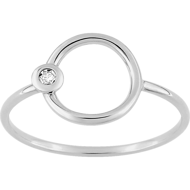 Bague or blanc 18 carats et diamant