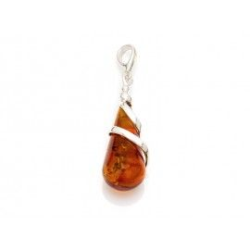 Pendentif argent ambre