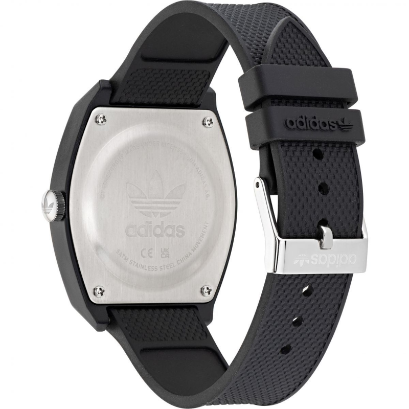 Montre ADIDAS acier noir bracelet silicone
