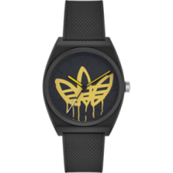Montre ADIDAS acier noir bracelet silicone