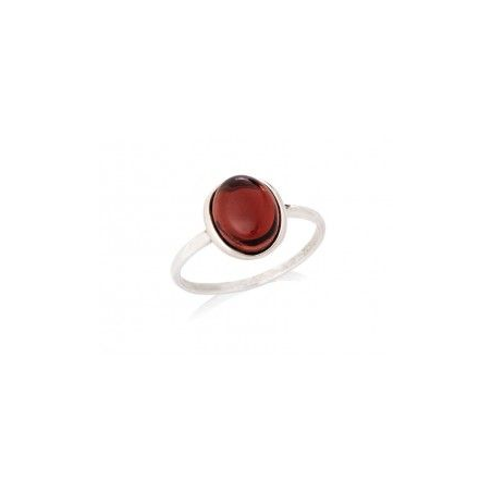 Bague grenat serti en argent rhodié