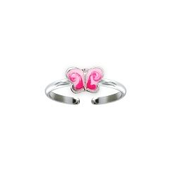 Bague enfant argent papillon laqué