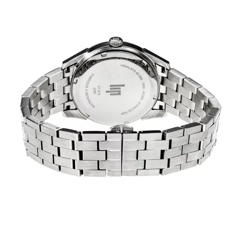 Montre LIP Himalaya bi-compax tout acier fond bleu