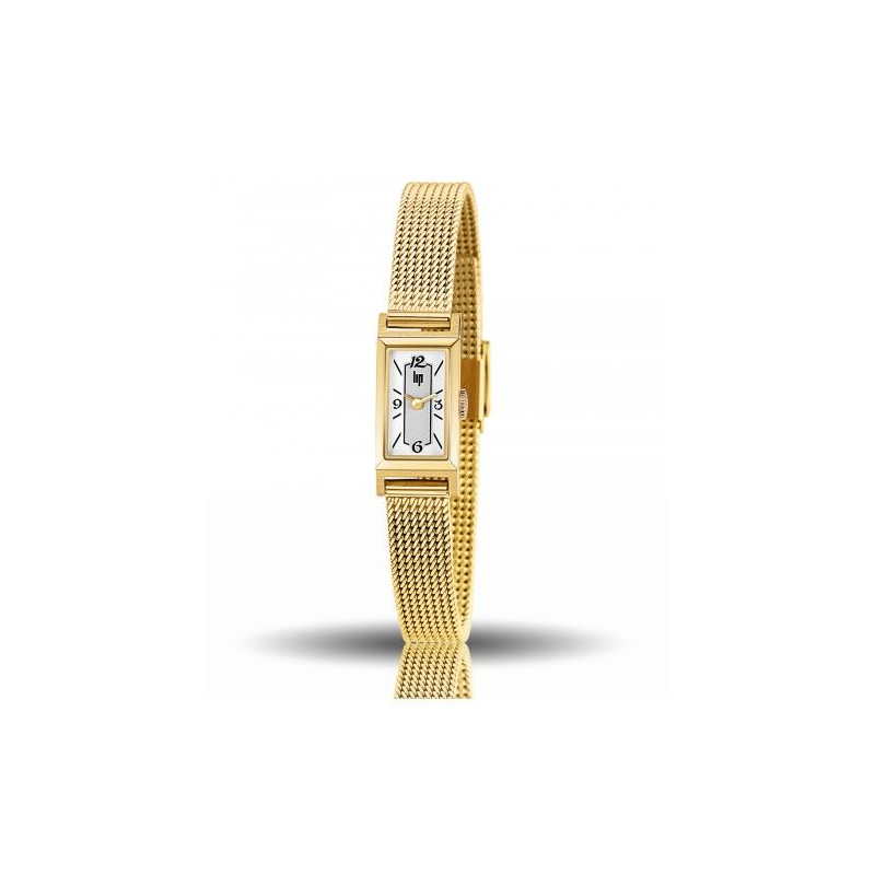 Montre LIP tout acier doré cadran rectangulaire