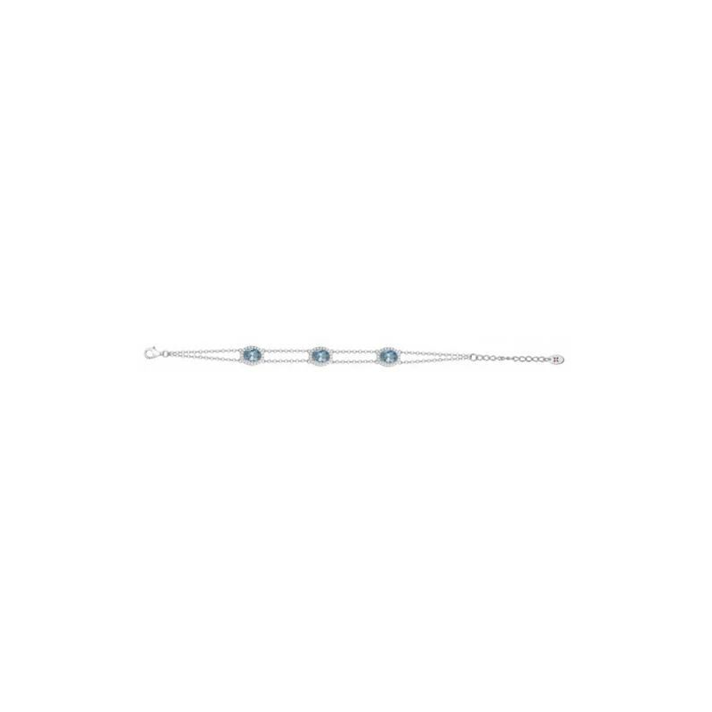 Bracelet argent GRIFFE ROUGE pierres bleues