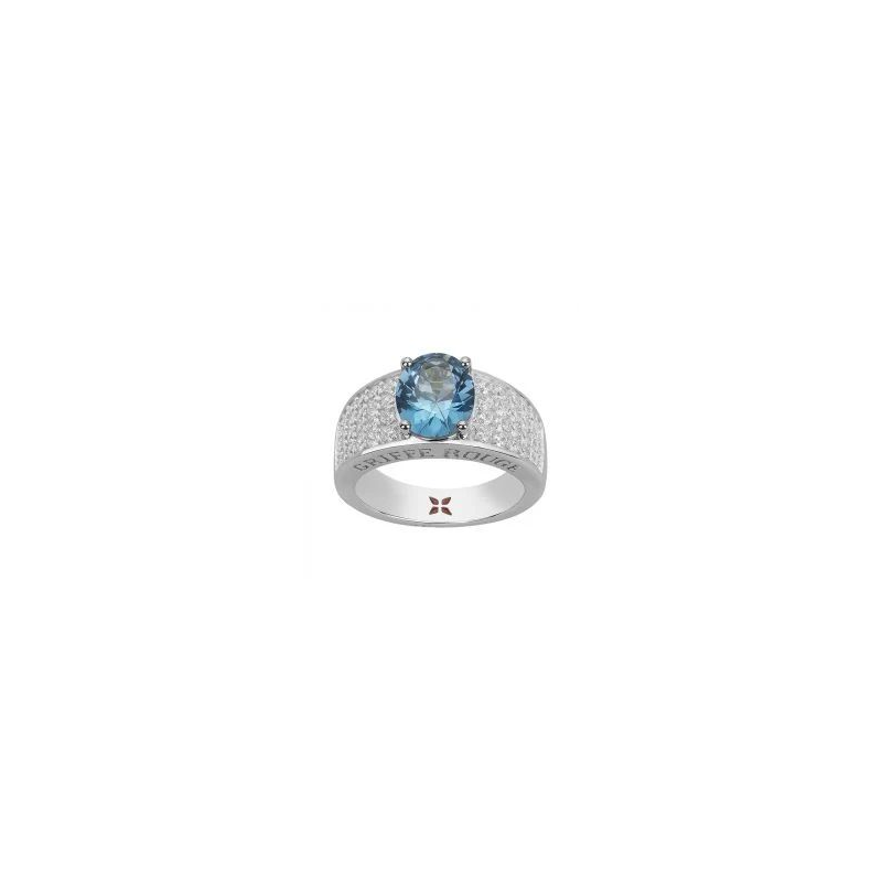 Bague argent GRIFFE ROUGE pierre bleue